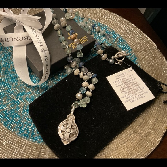 NWT FRENCH KANDE AZUR MIX WITH DUNKERQUE AND EURO CRYSTAL - Picture 3 of 8